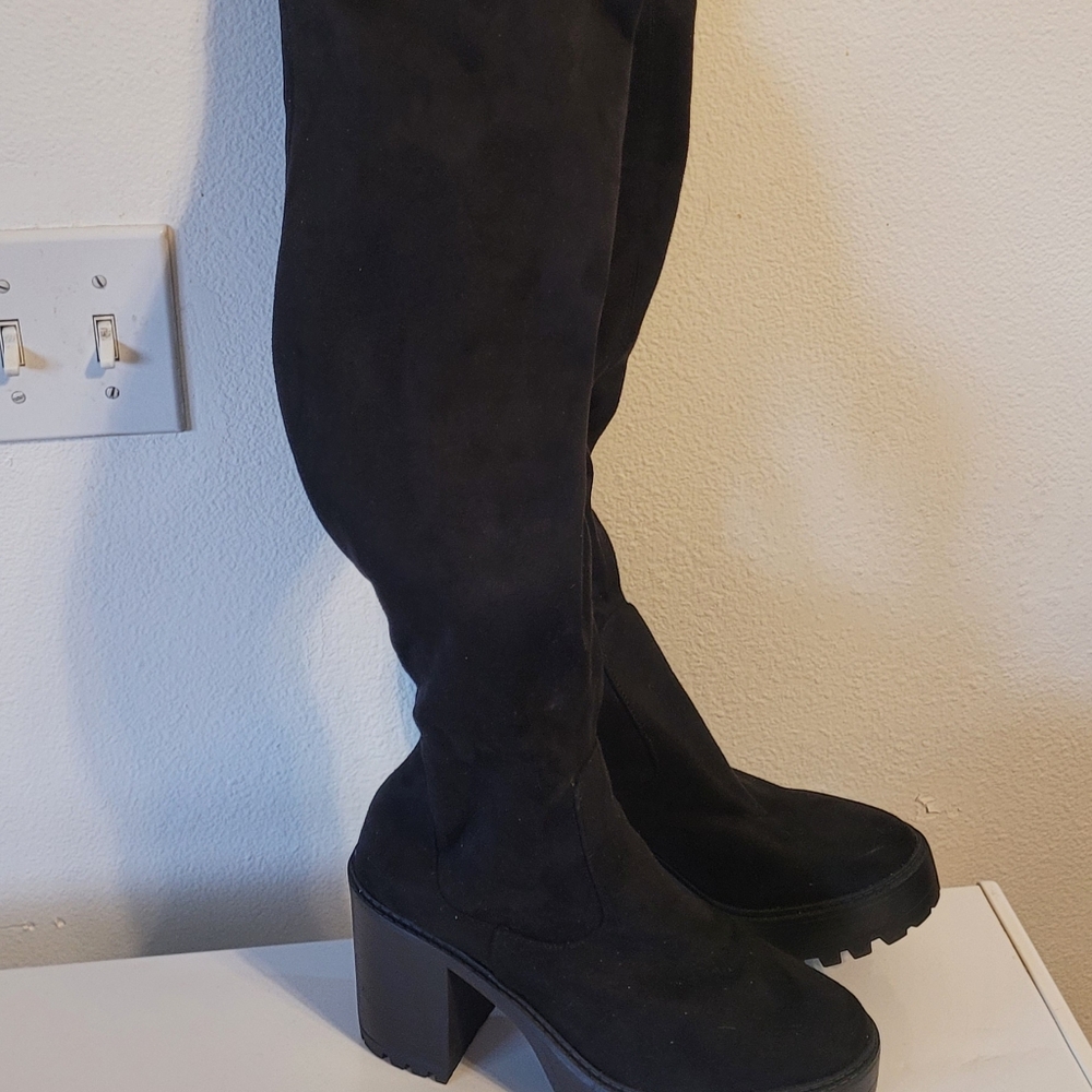 Black diba Boots Thigh High Women's  Sz 9.5 - Picture 9 of 14